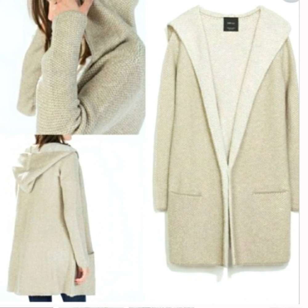 Zara Hooded Knit duster sweater - Picture 2 of 7
